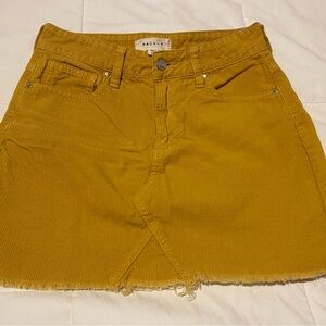 PacSun Mustard Corduroy Mini Skirt